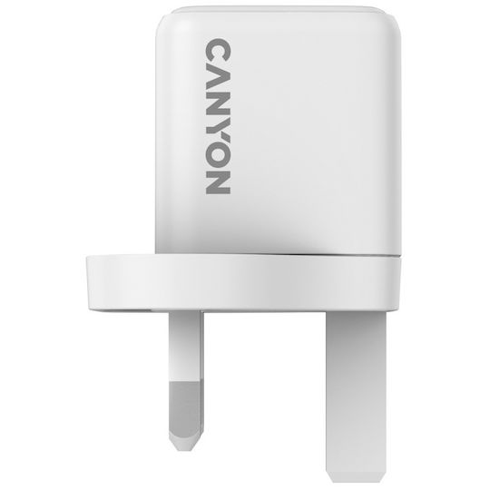 Canyon GaN Kabelloser Handyladegerät mit USB-C Ausgangsanschluss 20W Stromlieferung Weiß