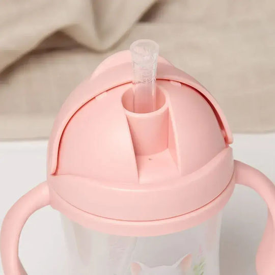 Kiokids Образователно Биберонче Силиконово с Дръжки Розово за 6m+ 300ml
