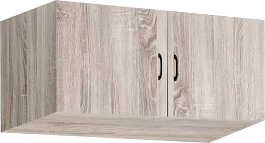 Δίφυλλη Ντουλάπα με Πατάρι Σταχτί 80x50x230cm