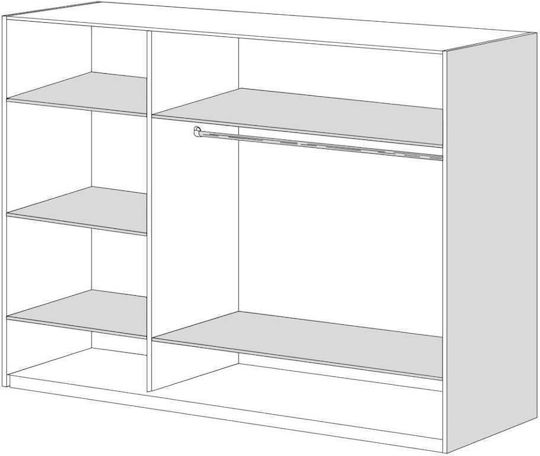 Τρίφυλλη Ντουλάπα 120x50x180cm Καστανη