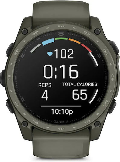 Garmin Tactix 8 AMOLED Cerakote Titan 51mm Waterproof Smartwatch cu Pedometru (Olive Drab)