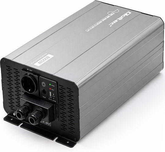 Qoltec Qoltec Pure Sine Wave Inverter 12v To 230v 4000/8000w Ups Bypass Usb Compatible Lifepo4 Gel Agm