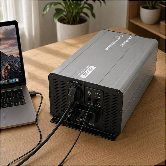 Qoltec Qoltec Pure Sine Wave Inverter 12v To 230v 4000/8000w Ups Bypass Usb Compatible Lifepo4 Gel Agm