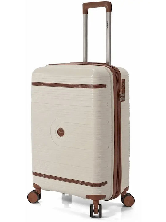 Benzi Hard Beige Travel Suitcases Set of 2 Pieces