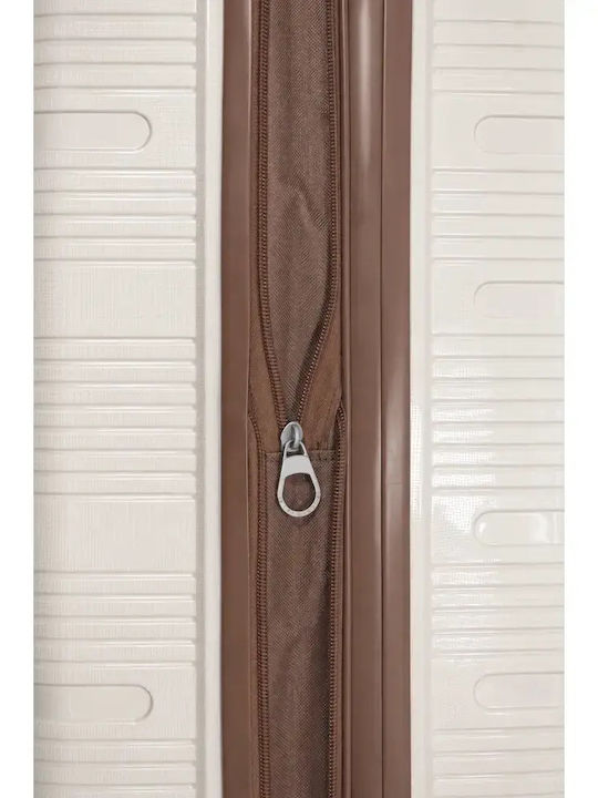 Benzi Hard Beige Travel Suitcases Set of 2 Pieces