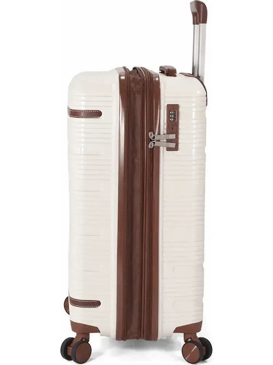 Benzi Hard Beige Travel Suitcases Set of 2 Pieces