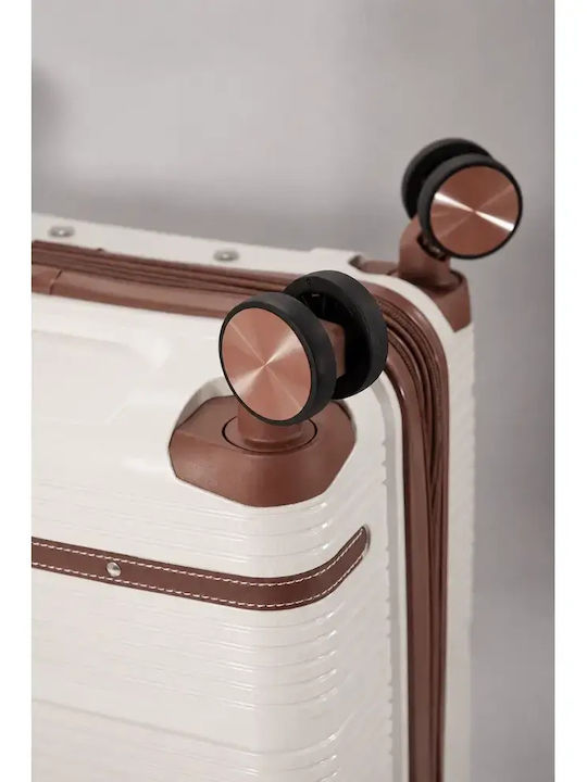 Benzi Hard Beige Travel Suitcases Set of 2 Pieces