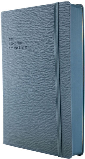 Type Center Daily Agenda A5 2027 Blue Leather 14x20.5cm (with Personalization)