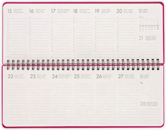 Legami Milano Wöchentlich Planer 2027 Türkis 10,2x27,2cm