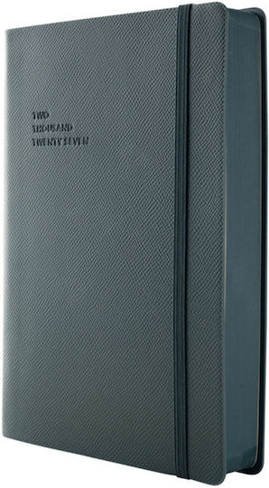 Type Center Daily Agenda A5 2027 Petrol Blue Leather 14x20.5cm (with Personalization)