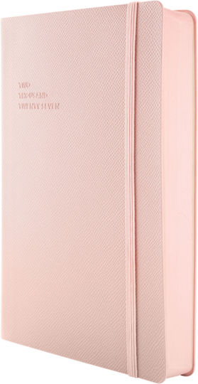 Type Center Daily Agenda A5 2027 Pink Leather 14x20.5cm (with Personalization)