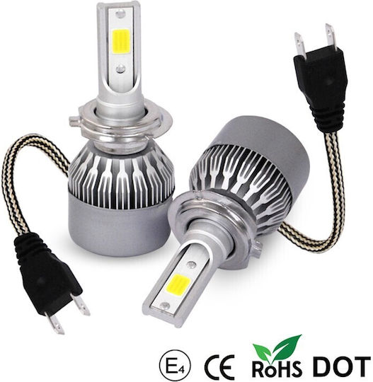 Autoline Lampen Auto Headlights C6 H7 LED 6000K Kaltes Weiß 12-24V 60W 2Stück