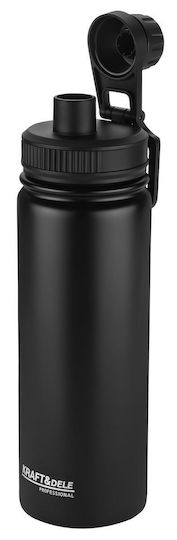 Kraft & Dele Thermosflasche Edelstahl 600ml Kd4263 mit Handgriff