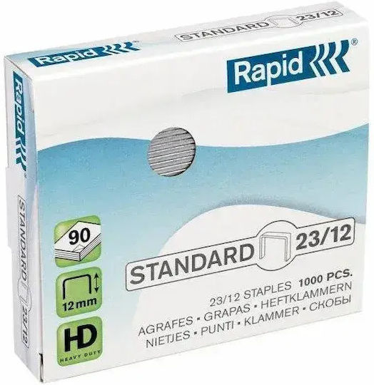 Rapid Capse Standard 23/12 60-90 Foi Cutie 1000 Bucăți