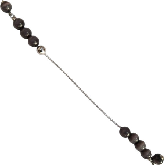 Kalliopi Silver Kalliopi Silver Sorgenperlen mit 10 Perlen Länge 25cm Grau