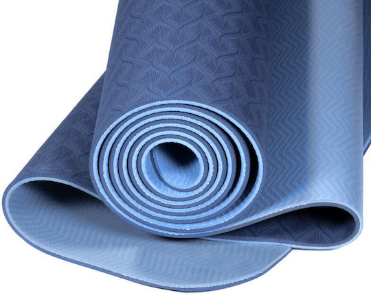 Yogi & Yogini Exercise Mat Blue with Carry Strap (183x68x0.5cm)