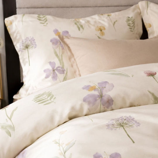 Pucioasa Σετ Παπλωματοθήκη 200x230cm Διπλή με 4 Μαξιλαροθήκες & 1 Σεντόνι Pastel Wildflowers