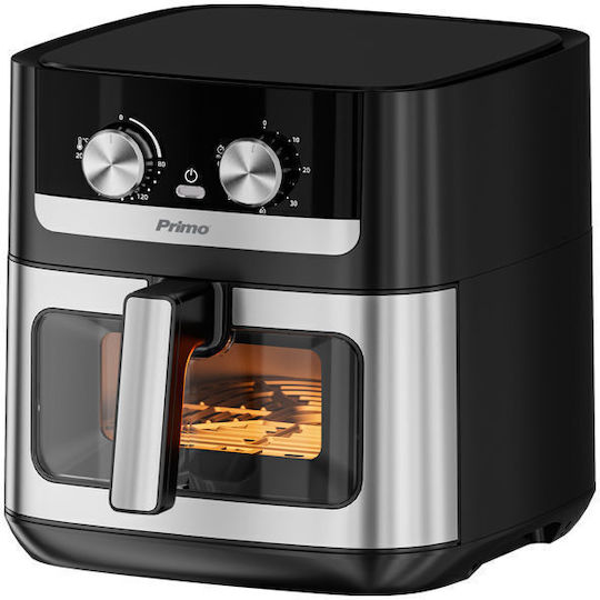Primo PRAF-40567 Heißluftfritteuse mit Doppeltem Abnehmbaren Behälter 8lt Silber
