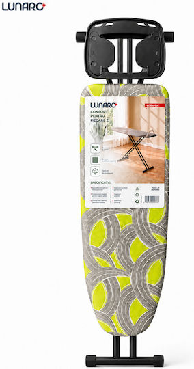 Lunaro Vera-bk Zusammenklappbares Bügelbrett für Bügelstation Offene Länge 120cm Offene Breite 38cm