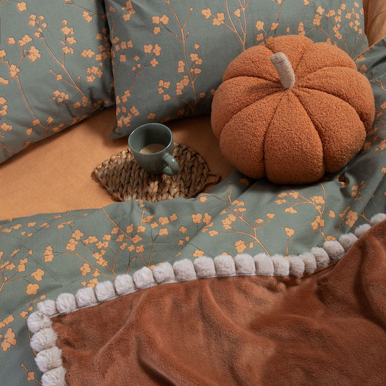 Nef-Nef Homeware Floriva Σετ Σεντόνια Μονά 170x270εκ. Green (3τμχ)