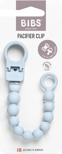 Bibs Clips pentru suzetă Pacifier cu mărgele din silicon albastru
