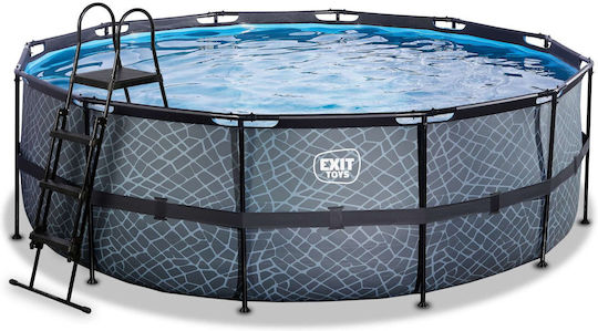 Exit Toys Στρογγυλή Πισίνα PVC 14758lt Εδάφους Γκρι