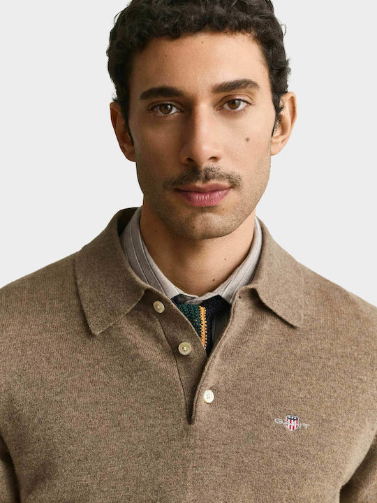Herrenblusen Polo Pullover Hellbraun