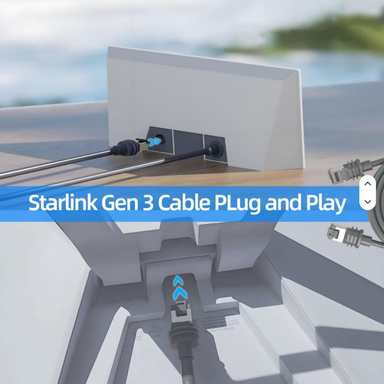 Starlink Gen 3 V3 High Speed Ethernet Cable 46m 150ft Waterproof 26awg Grey 27-88911