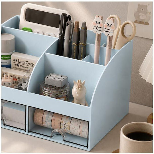 Sertar de birou din plastic 14x12x21cm Albastru deschis