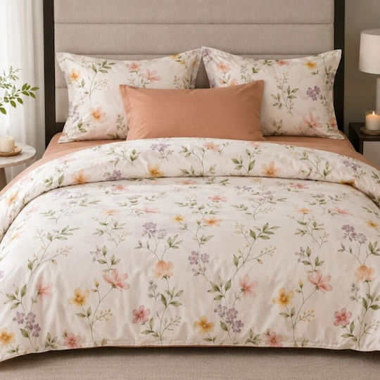 Pucioasa Σετ Παπλωματοθήκη 200x230cm Διπλή με 4 Μαξιλαροθήκες & 1 Σεντόνι Πορτοκαλί