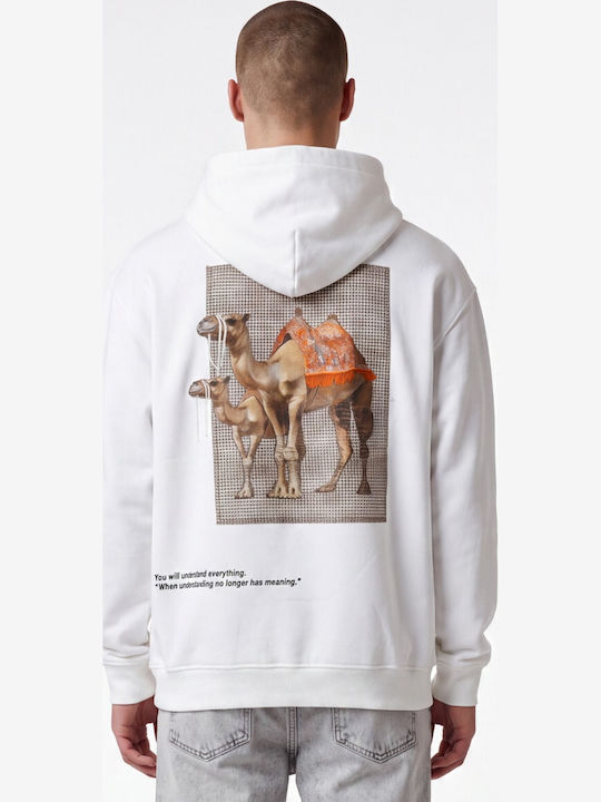 Sweatshirt With Hood Ecru