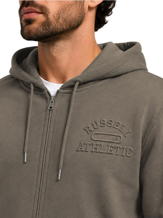 Through Hoody Cardigan with Hood Brown