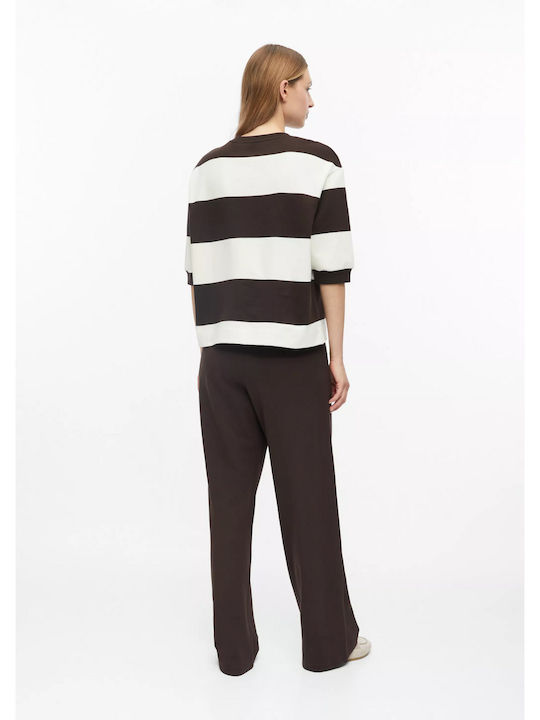 Women's Blouse Striped Brown