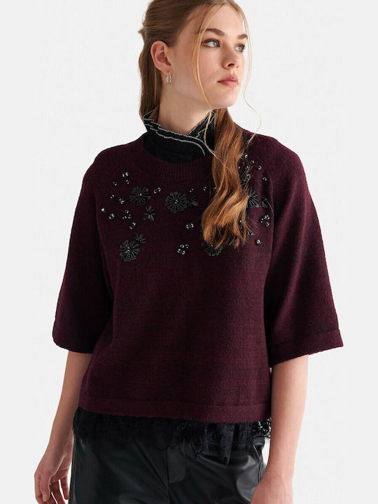 Attrattivo Damenbluse mit Spitze Rot