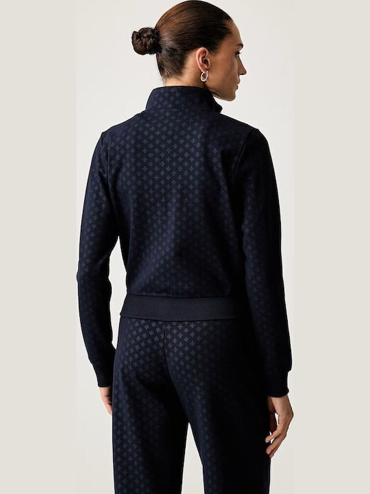 Damenbluse mit Reißverschluss Blau