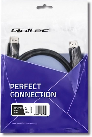 Qoltec Kabel DisplayPort-Stecker - DisplayPort-Stecker 2m Schwarz (50587)