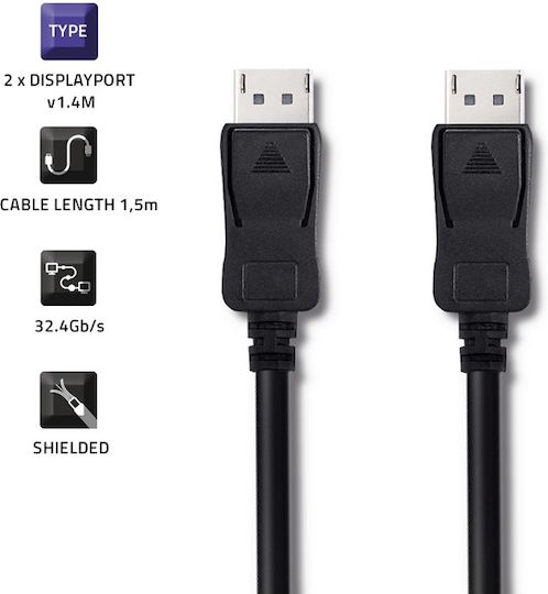 Cablu DisplayPort - DisplayPort 1.5m Negru