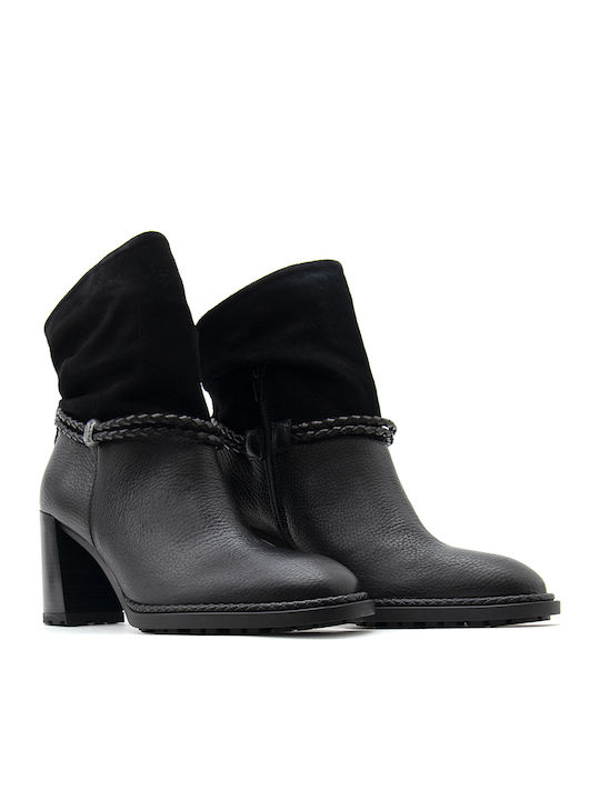 Leder Damen Stiefeletten Knöchel Schwarz