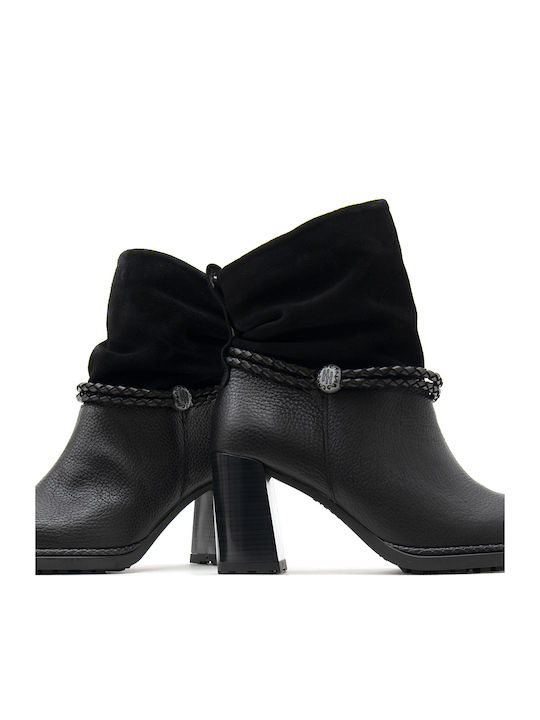 Leder Damen Stiefeletten Knöchel Schwarz
