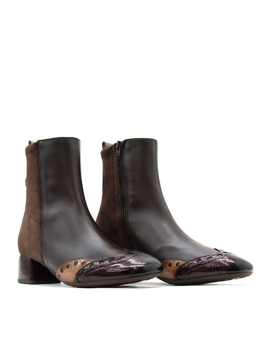 Leder Damen Stiefeletten Braun