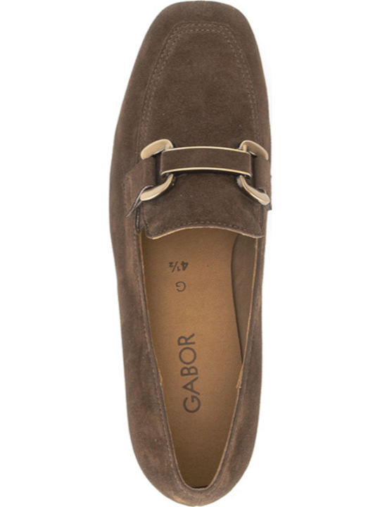 Кожени Loafer Обувки На Ток Кафяви