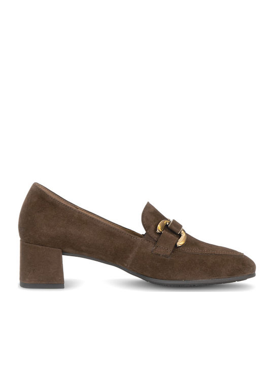 Кожени Loafer Обувки На Ток Кафяви
