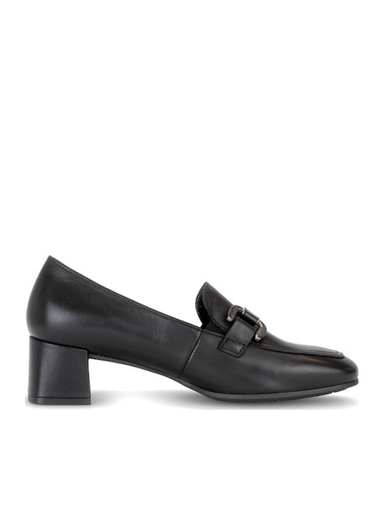 Leder Loafer Pumps Schwarze