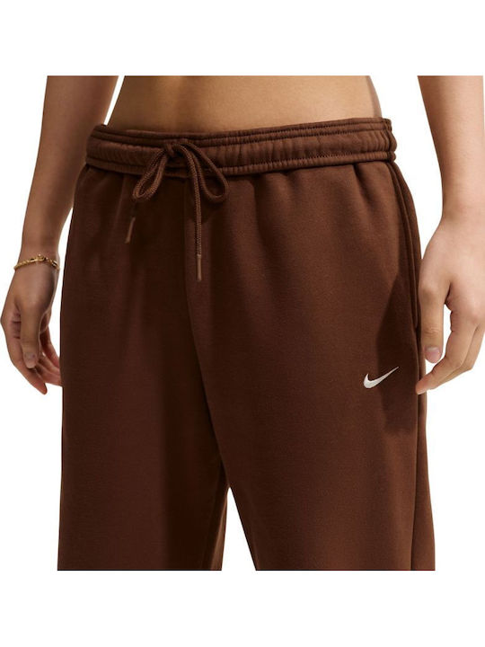 Studio Fleece Παντελόνι Φόρμας Καμπάνα Fleece Brown