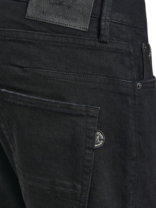 Herren Jeanshosen Elastisches Slim Fit Schwarz