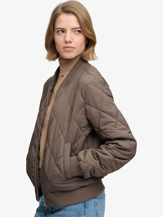 Κοντό Γυναικείο Bomber Jacket Deep Khaki Green
