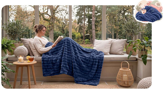 Berdsen Double Electric Blanket Washable with Timer Blue 160W 160x180cm
