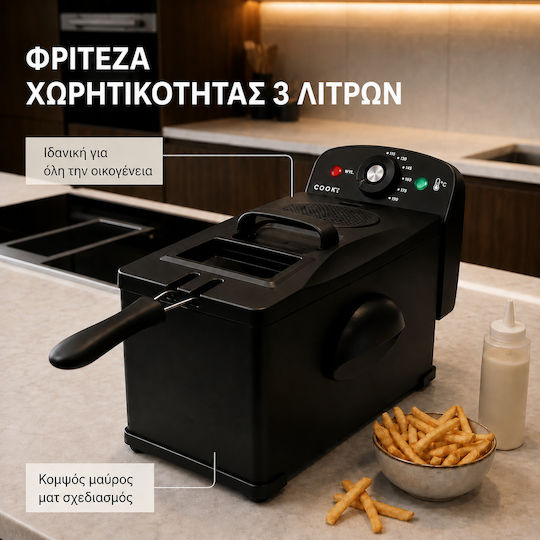 COOK-IT Friteuză 3 l Roșie
