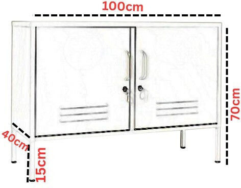 Sideboard Color from Metal Baby Blue 100x40x70cm