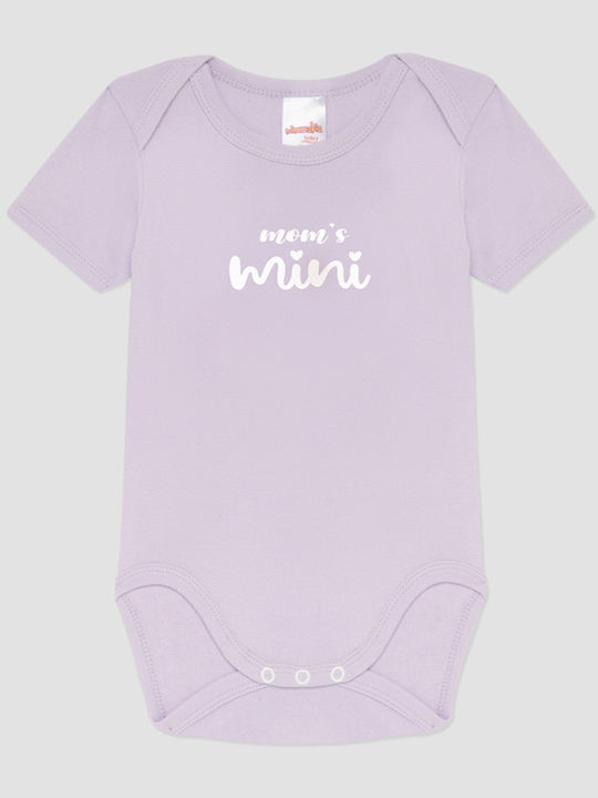 Minerva Mom S Mini Baby-Strampler Weiß-Lilafarben 2 Stück